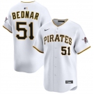 Men's Pittsburgh Pirates #51 David Bednar White 2025 Home Limited Stitched Baseball Jersey