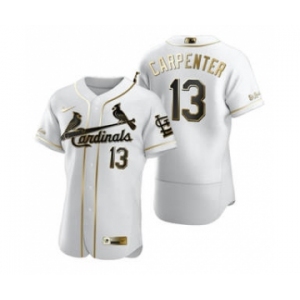 Men's Nike St. Louis Cardinals #13 Matt Carpenter White 2020 Authentic Golden Edition Baseball Jersey
