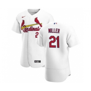 Men's Nike St. Louis Cardinals #21 Andrew Miller White Home 2020 Authentic Player Baseball Jersey