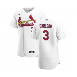 Men's Nike St. Louis Cardinals #3 Dylan Carlson White Home 2020 Authentic Player Baseball Jersey