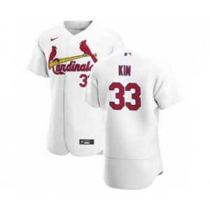 Men's Nike St. Louis Cardinals #33 Kwang Hyun Kim White Home 2020 Authentic Player Baseball Jersey