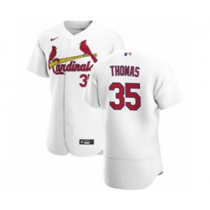 Men's Nike St. Louis Cardinals #35 Lane Thomas White Home 2020 Authentic Player Baseball Jersey