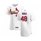 Men's Nike St. Louis Cardinals #48 Harrison Bader White Home 2020 Authentic Player Baseball Jersey