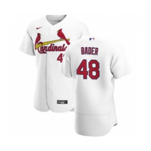 Men's Nike St. Louis Cardinals #48 Harrison Bader White Home 2020 Authentic Player Baseball Jersey