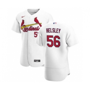 Men's Nike St. Louis Cardinals #56 Ryan Helsley White Home 2020 Authentic Player Baseball Jersey