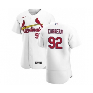 Men's Nike St. Louis Cardinals #92 Genesis Cabrera White Home 2020 Authentic Player Baseball Jersey