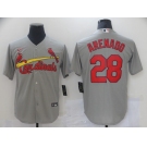 Men's Nike St. Louis Cardinals#28 Nolan Arenado Grey Cool Base Home Stitched Baseball Jersey