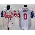 Men's St. Louis Cardinals #0 Masyn Winn White Independence Day Vapor Premier Limited Stitched Baseball Jersey