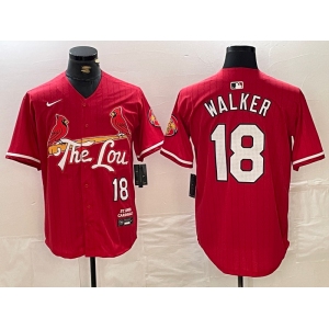 Men's St. Louis Cardinals #18 Jordan Walker Red 2024 City Connect Limited Stitched Baseball Jersey