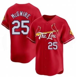 Men's St Louis Cardinals #25 Mark McGwire Red City Connect Baseball Jersey