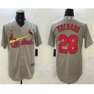 Men's St Louis Cardinals #28 Nolan Arenado Grey Stitched Cool Base Nike Jersey