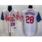 Men's St. Louis Cardinals #28 Nolan Arenado White Independence Day Vapor Premier Limited Stitched Baseball Jersey
