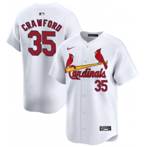 Men's St. Louis Cardinals #35 Brandon Crawford White Home Limited Stitched Baseball Jersey