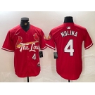Men's St Louis Cardinals #4 Yadier Molina Red 2024 City Connect Limited Stitched Baseball Jersey