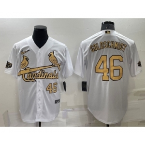 Men's St Louis Cardinals #46 Paul Goldschmidt Number White 2022 All Star Stitched Cool Base Nike Jersey