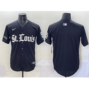 Men's St. Louis Cardinals Blank Black 'Gothic Legacy Edition' Vapor Premier Limited Stitched Baseball Jersey