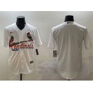 Men's St. Louis Cardinals Blank White Cool Base Stitched Baseball Jersey