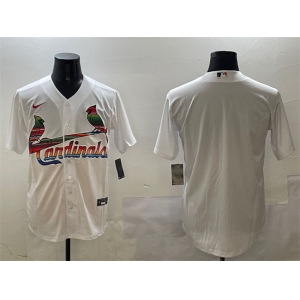 Men's St. Louis Cardinals Blank White Cool Base Stitched Baseball Jersey
