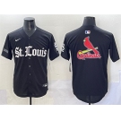 Men's St. Louis Cardinals Team Big Logo Black 'Gothic Legacy Edition' Vapor Premier Limited Stitched Baseball Jersey
