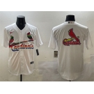 Men's St. Louis Cardinals Team Big Logo White Cool Base Stitched Baseball Jersey