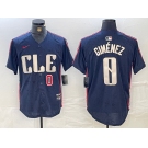 Men's Cleveland Guardians #0 Andres Gimenez Navy 2024 City Connect Limited Stitched Jerseys