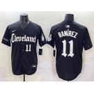 Men's Cleveland Guardians #11 José Ramírez Black Gothic Vapor Premier Limited Stitched Baseball Jersey