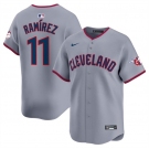 Men's Cleveland Guardians #11 Jose Ramirez Gray 2025 Alternate Limited Stitched Baseball Jersey