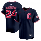Men's Cleveland Guardians #24 Triston McKenzie Navy 2025 Alternate Limited Stitched Baseball Jersey