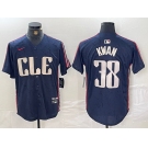 Men's Cleveland Guardians #38 Steven Kwan Navy 2024 City Connect Limited Stitched Jersey