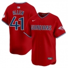 Men's Cleveland Guardians #41 Carlos Santana Red Alternate Limited Stitched Baseball Jersey