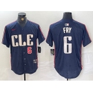 Men's Cleveland Guardians #6 David Fry Number Navy 2024 City Connect Limited Stitched Jersey