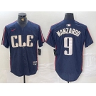 Men's Cleveland Guardians #9 Kyle Manzardo Navy 2024 City Connect Limited Stitched Jersey