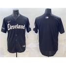 Men's Cleveland Guardians Blank Black Gothic Vapor Premier Limited Stitched Baseball Jersey
