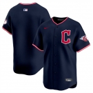 Men's Cleveland Guardians Blank Navy 2025 Alternate Limited Stitched Baseball Jersey