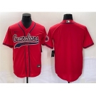 Men's Cleveland Guardians Blank Red With Patch Cool Base Stitched Baseball Jersey