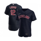 Men's Nike Cleveland Indians #12 Francisco Lindor Navy Alternate 2020 Authentic Player Baseball Jersey