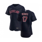 Men's Nike Cleveland Indians #17 Austin Hedges Navy Alternate 2020 Authentic Player Baseball Jersey