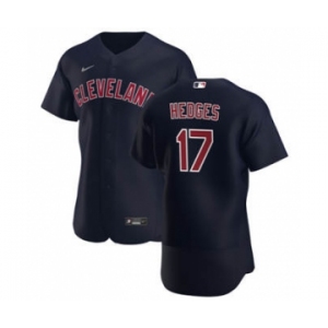 Men's Nike Cleveland Indians #17 Austin Hedges Navy Alternate 2020 Authentic Player Baseball Jersey