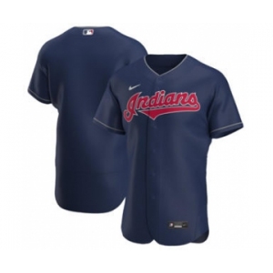 Men's Nike Cleveland Indians 2020 Navy Alternate Authentic Team Baseball Jersey