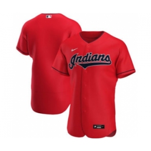 Men's Nike Cleveland Indians 2020 Red Alternate Authentic Official Team Baseball Jersey