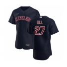 Men's Nike Cleveland Indians #27 Cam Hill Navy Alternate 2020 Authentic Player Baseball Jersey