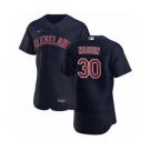 Men's Nike Cleveland Indians #30 Tyler Naquin Navy Alternate 2020 Authentic Player Baseball Jersey