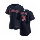 Men's Nike Cleveland Indians #31 Josh Naylor Navy Alternate 2020 Authentic Player Baseball Jersey