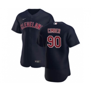 Men's Nike Cleveland Indians #90 Adam Cimber Navy Alternate 2020 Authentic Player Baseball Jersey