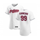 Men's Nike Cleveland Indians #99 James Karinchak White Home 2020 Authentic Team Baseball Jersey