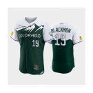 Men's Colorado Rockies #19 Charlie Blackmon 2022 Green City Connect Flex Base Stitched Jersey