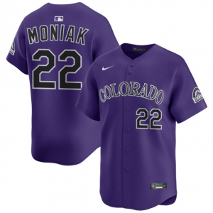 Men's Colorado Rockies #22 Mickey Moniak Purple Limited Stitched Baseball Jersey