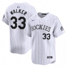 Men's Colorado Rockies #33 Larry Walker White Home Limited Stitched Baseball Jersey