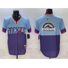 Men's Colorado Rockies Team Big Logo Purple Light Blue 2025 City Connect Limited Stitched Baseball Jersey