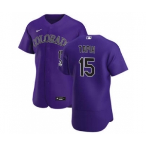 Men's Nike Colorado Rockies #15 Raimel Tapia Purple Alternate 2020 Authentic Player Baseball Jersey